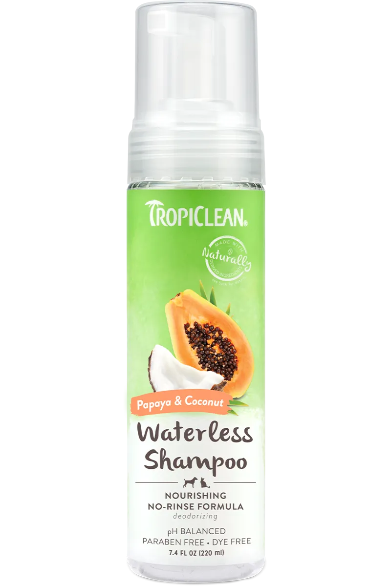 15% OFF: Tropiclean Papaya & Coconut Waterless Dog Shampoo 7.4oz