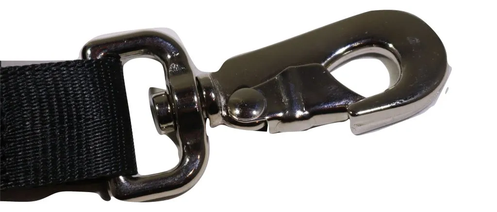 1" x 5.5 Ft Soft Black Pet Leash with Snap Hook | PL105SNBK