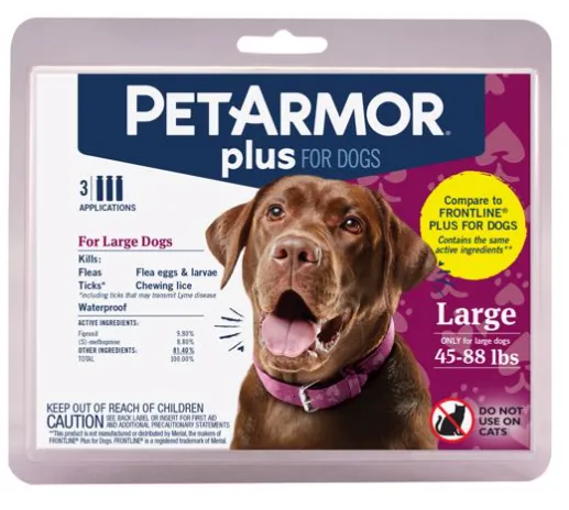 3 CT. PET ARMOR PLUS FLEA & TICK TOPICAL DOG