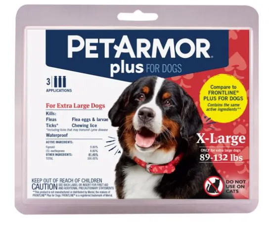 3 CT. PET ARMOR PLUS FLEA & TICK TOPICAL DOG
