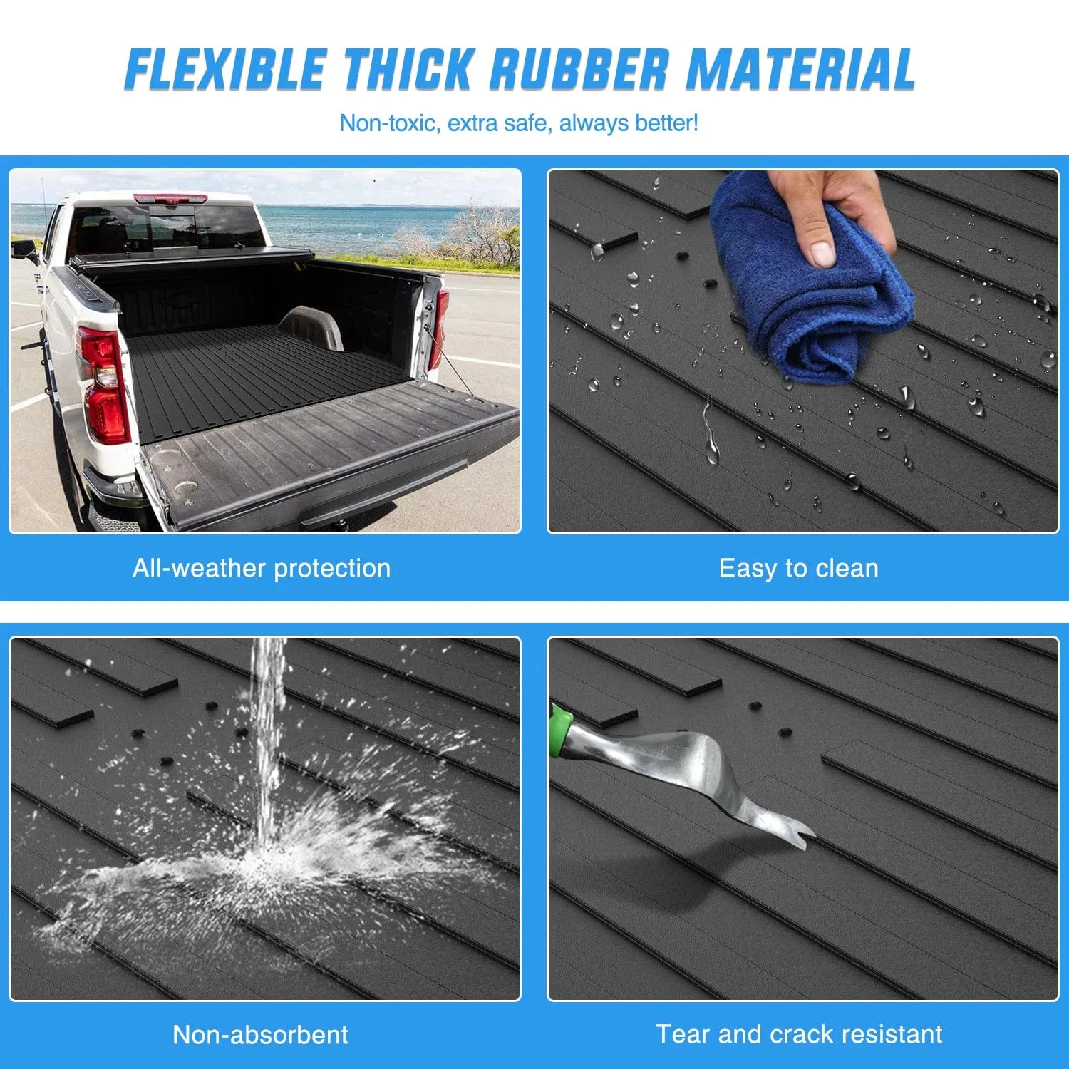 5.7ft Rubber Short Bed For 2014-2018 Chevy Silverado 2015-2019 GMC Sierra 2500 3500 HD
