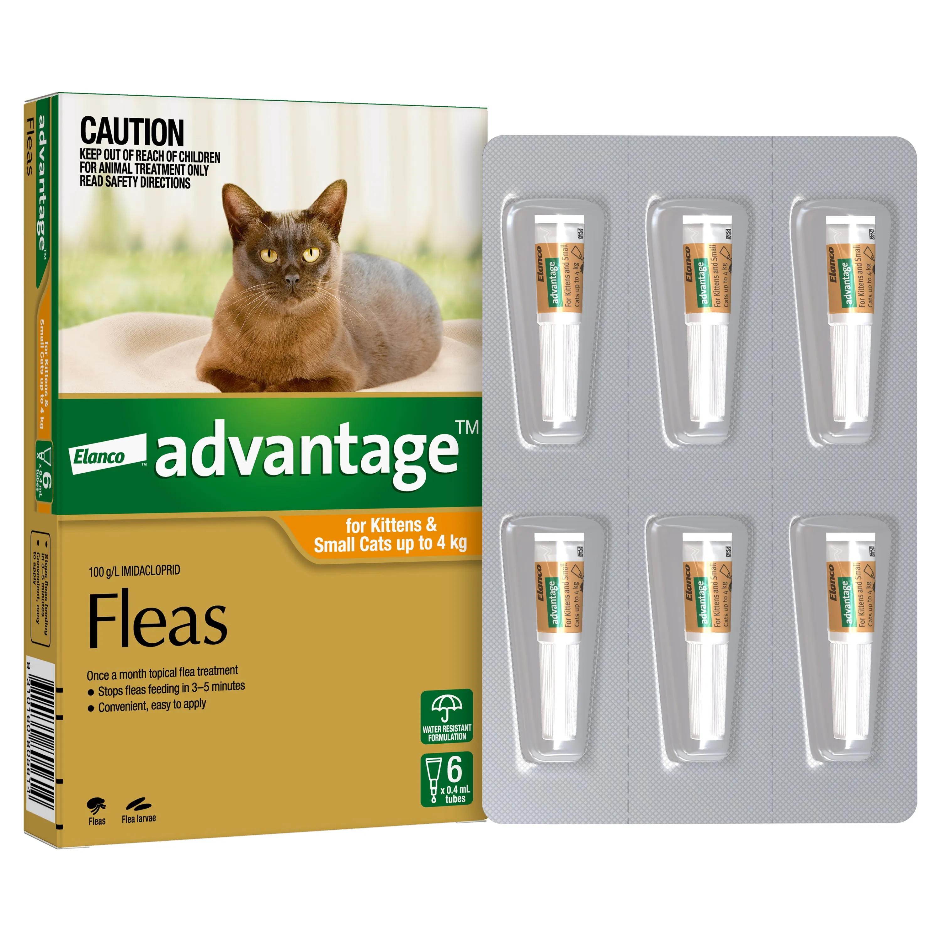 Advantage - Flea Treatment for Cats up to 4kg (6pk)