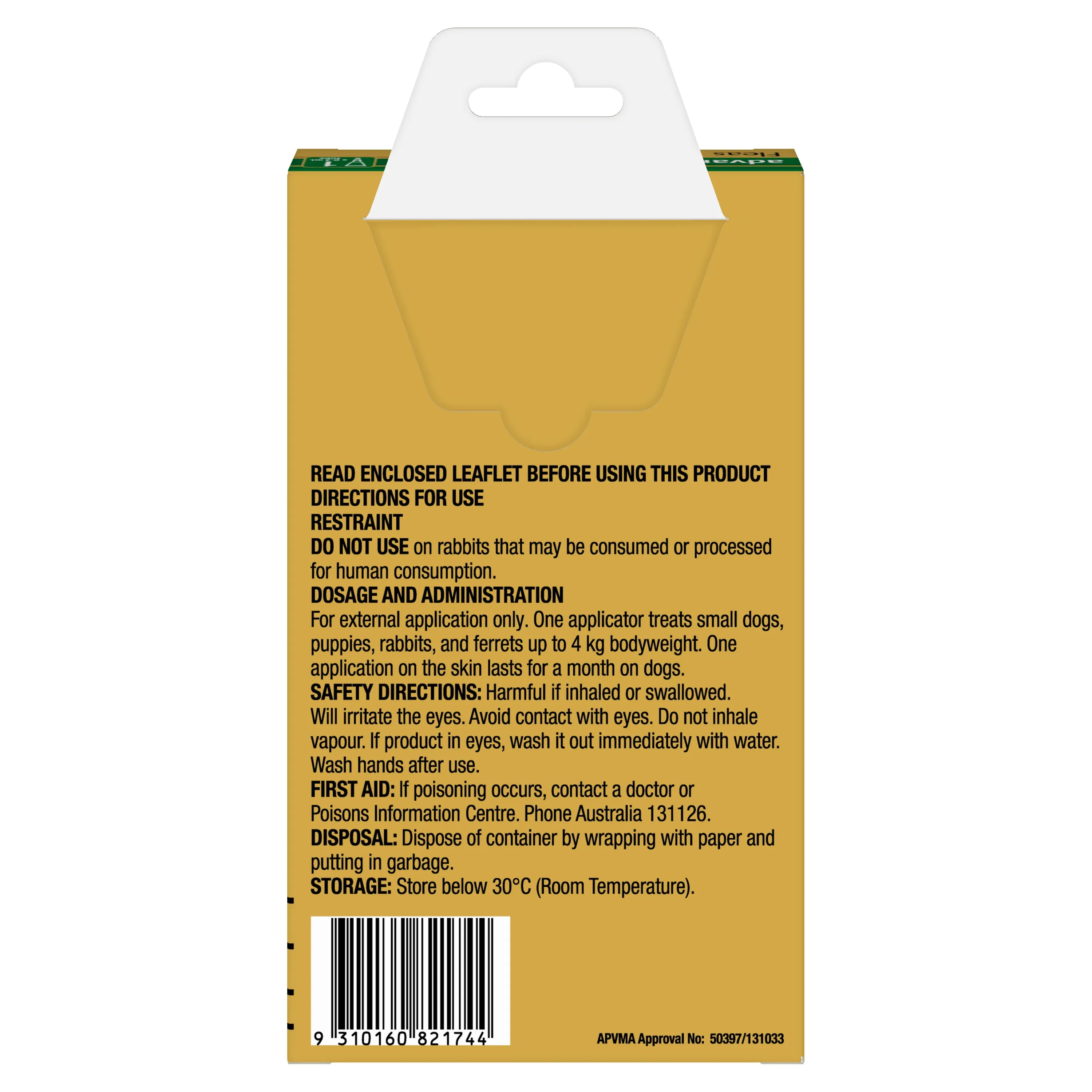 Advantage - Flea Treatment for Puppies and Dogs up to 4kg (1pk)