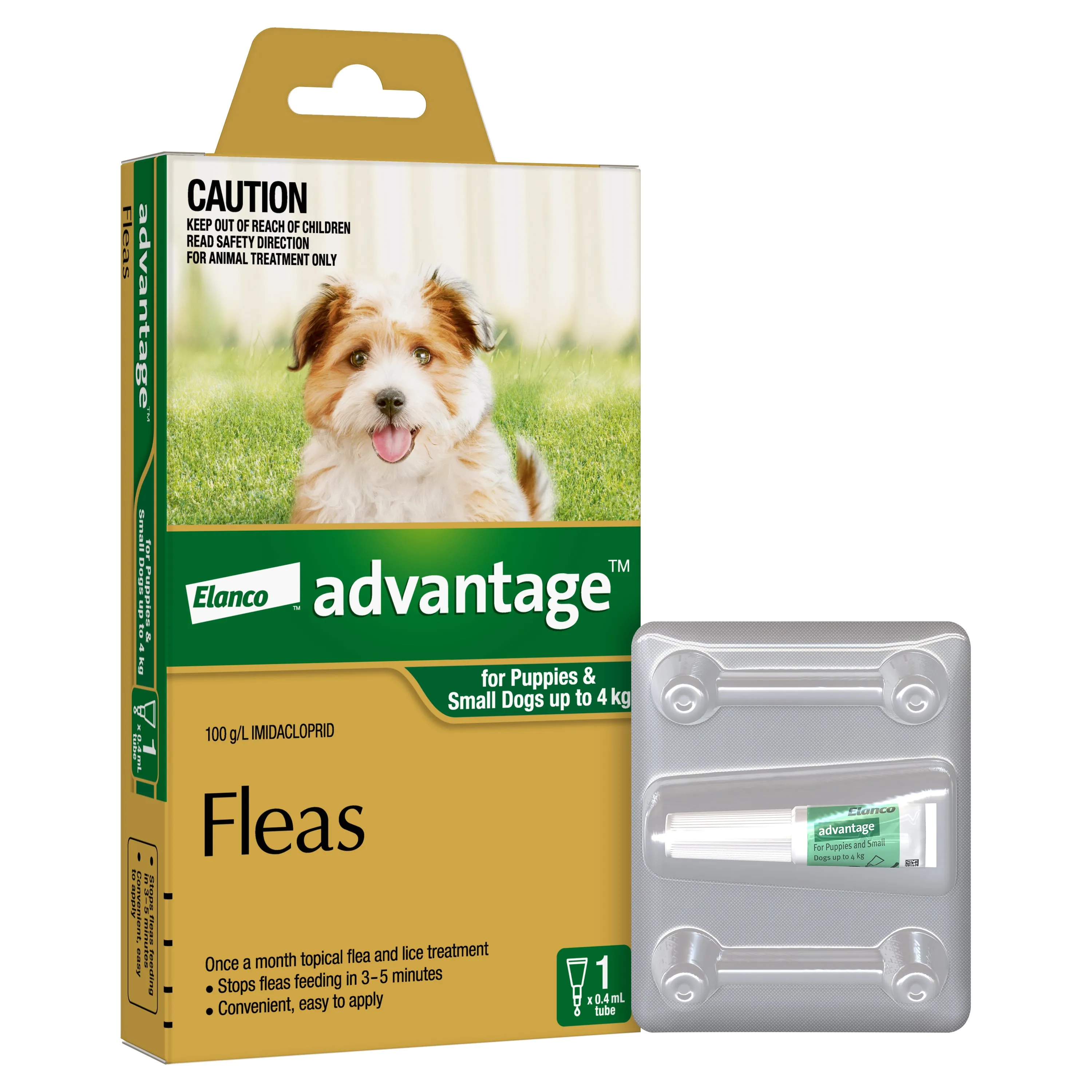 Advantage - Flea Treatment for Puppies and Dogs up to 4kg (1pk)