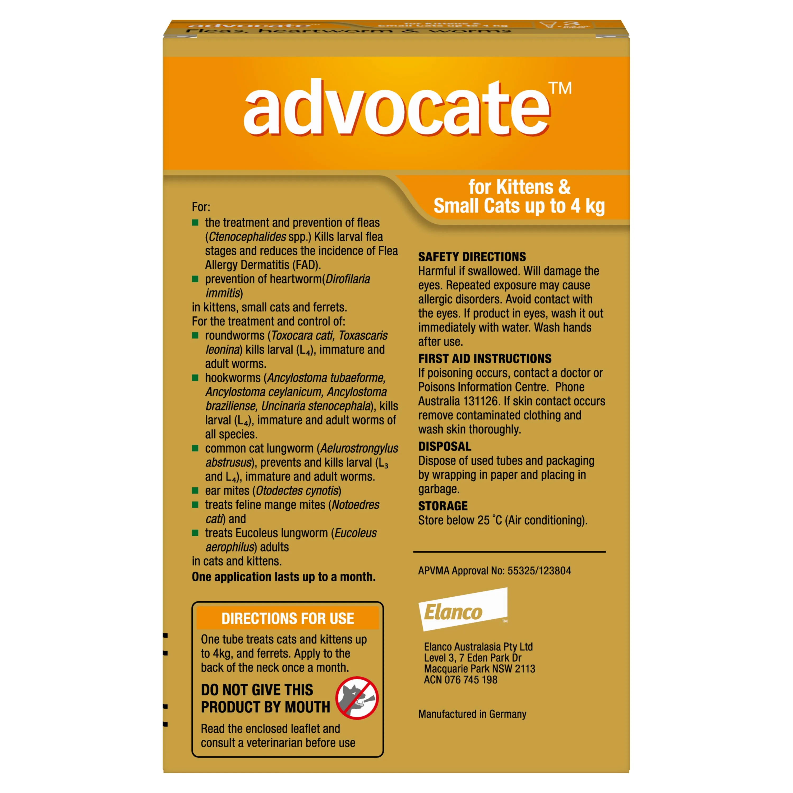 Advocate - Cat up to 4kg (3pk)