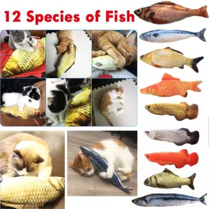 Best Realistic Looking Cat Fish Toy 3D Artificial Cat Catnip Fish Toys