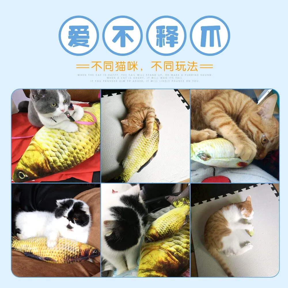 Best Realistic Looking Cat Fish Toy 3D Artificial Cat Catnip Fish Toys