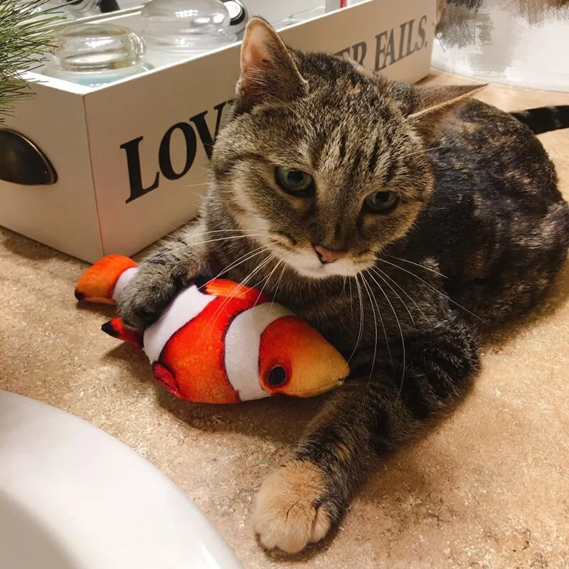 Best Realistic Looking Cat Fish Toy 3D Artificial Cat Catnip Fish Toys