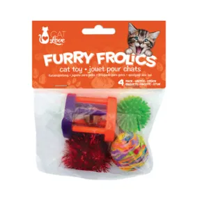 Cat Love Furry Frolics Cat Toy - Assorted Cat Toys - 4 pieces