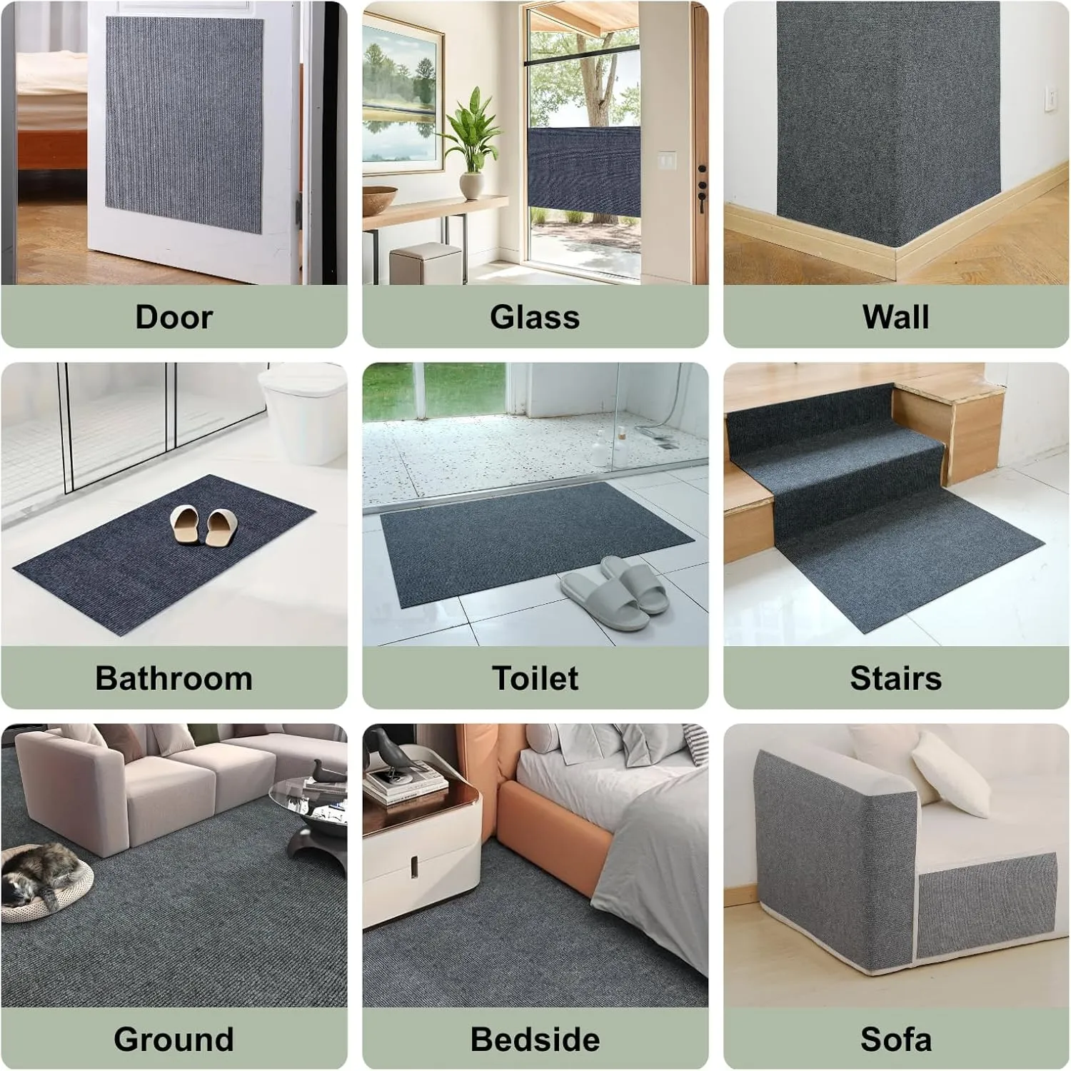 Cat Scratching Climbing Carpet Mat, Adhesive Trimmable Cat Scratcher Furniture Protector, Cat Post Covered Pad Replacement for DIY Cat Tree Shelf Couch Corner Wall (Dark Grey,39.3x15.8In)