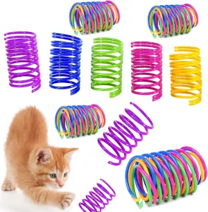 Cat Spring Toys, Bouncy Coil Kitty Cats Spiral Spring Toy for Indoor Cats Heavy Interactive Cat Toys Springy Chew Toys Colorful Springs Cat Toy for Biting, Swatting, Hunting Entertainment kitten toys
