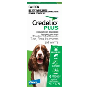 Credelio Plus - Chewable Tablets for Large Dogs (11-22kg) (3pk)