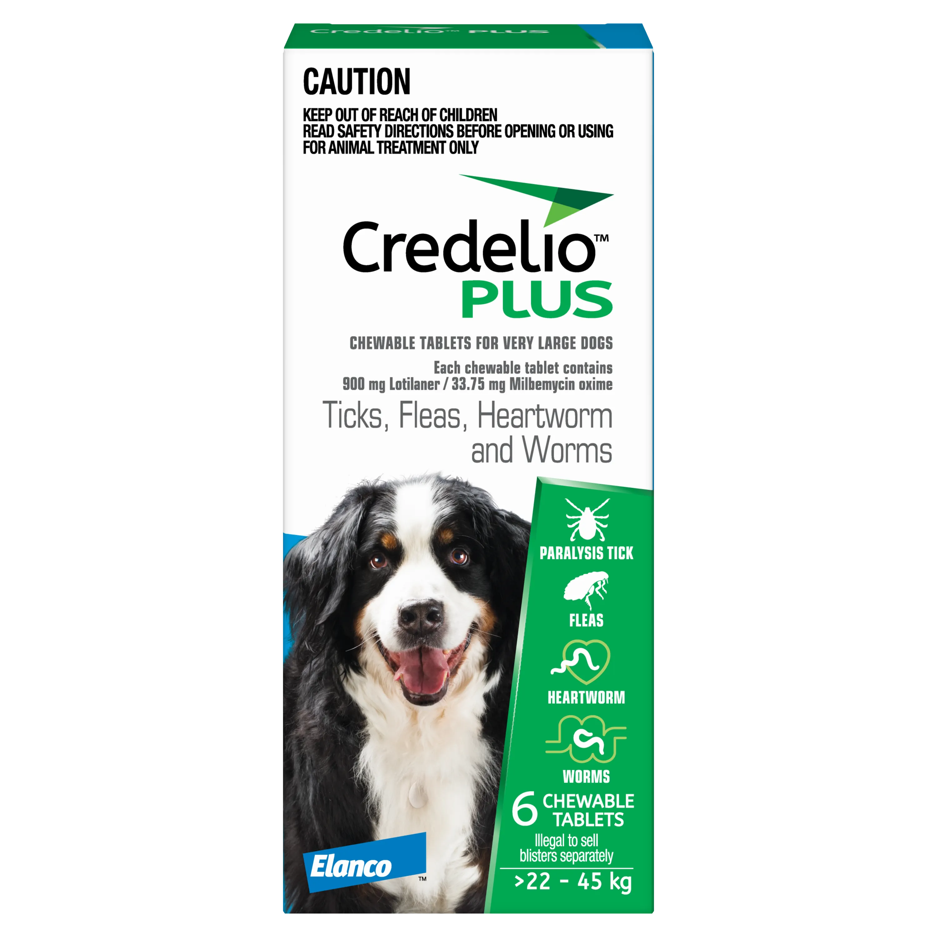 Credelio Plus - Chewable Tablets for X-Large Dogs (22-45kg) (6pk)