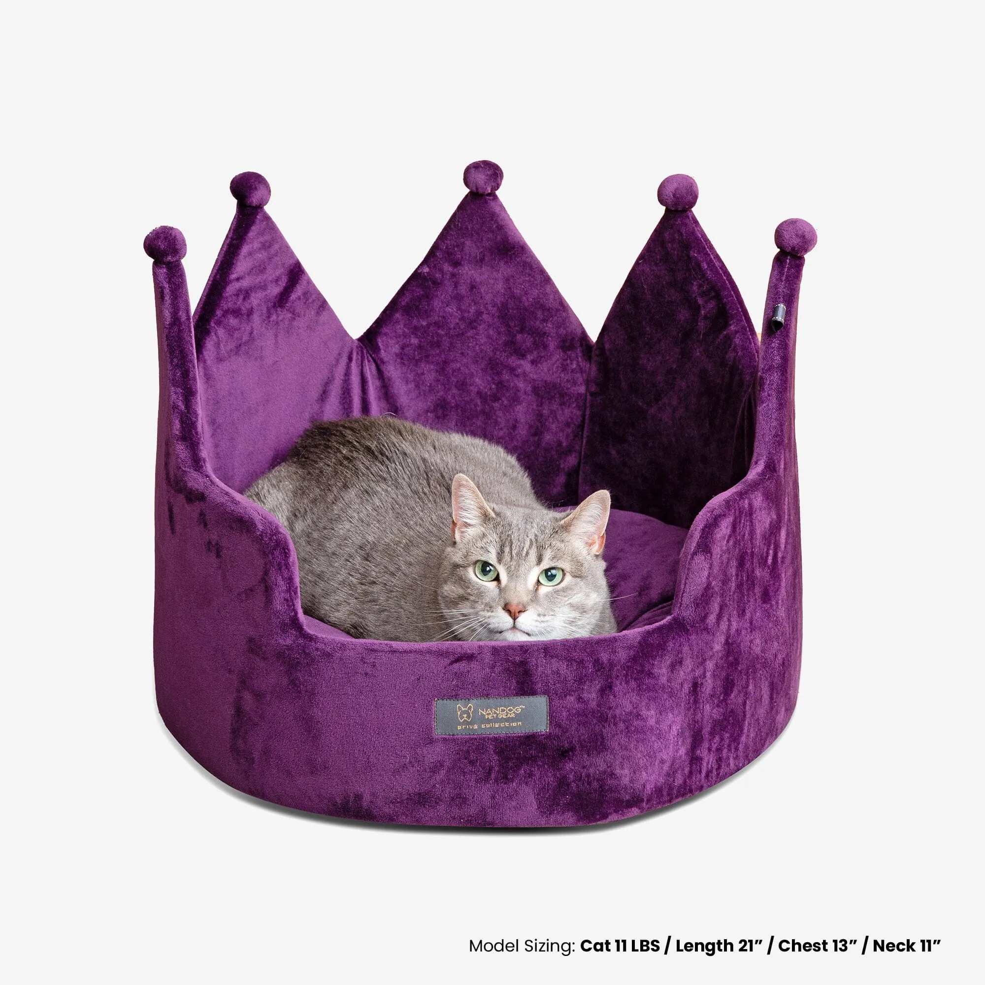 Crown Dog & Cat Fun Bed Cloud Prive Collection - Royal Purple