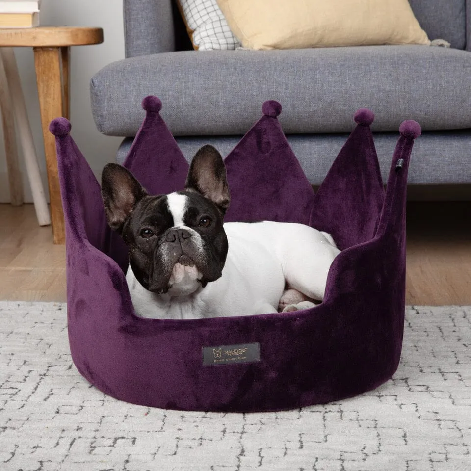 Crown Dog & Cat Fun Bed Cloud Prive Collection - Royal Purple