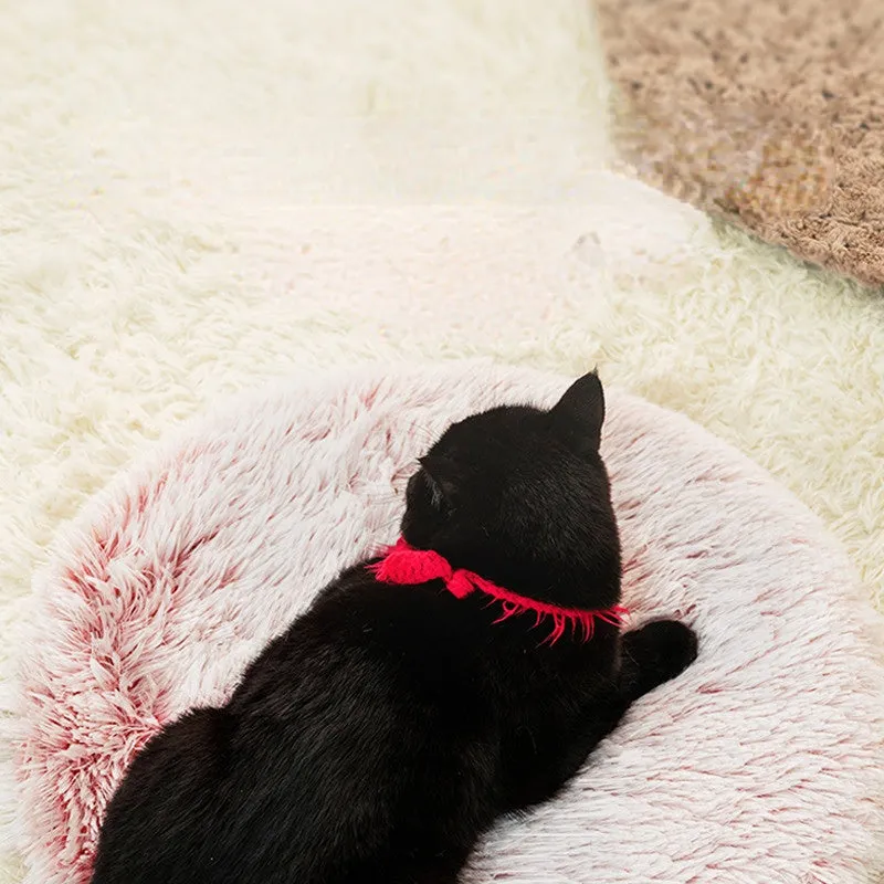 Feli Colorful Round Cat Mat - Comfy and Fur-Resistant Soft Pet Bed
