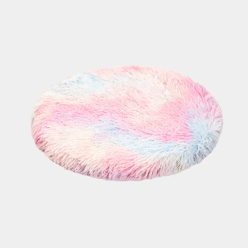 Feli Colorful Round Cat Mat - Comfy and Fur-Resistant Soft Pet Bed