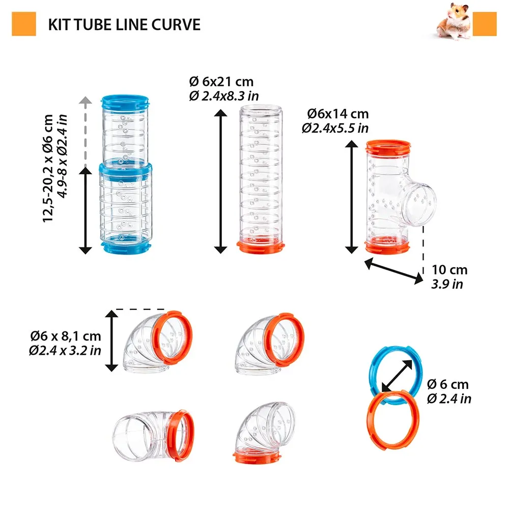Ferplast Hamster Cage Accessories Tube Curve Kit
