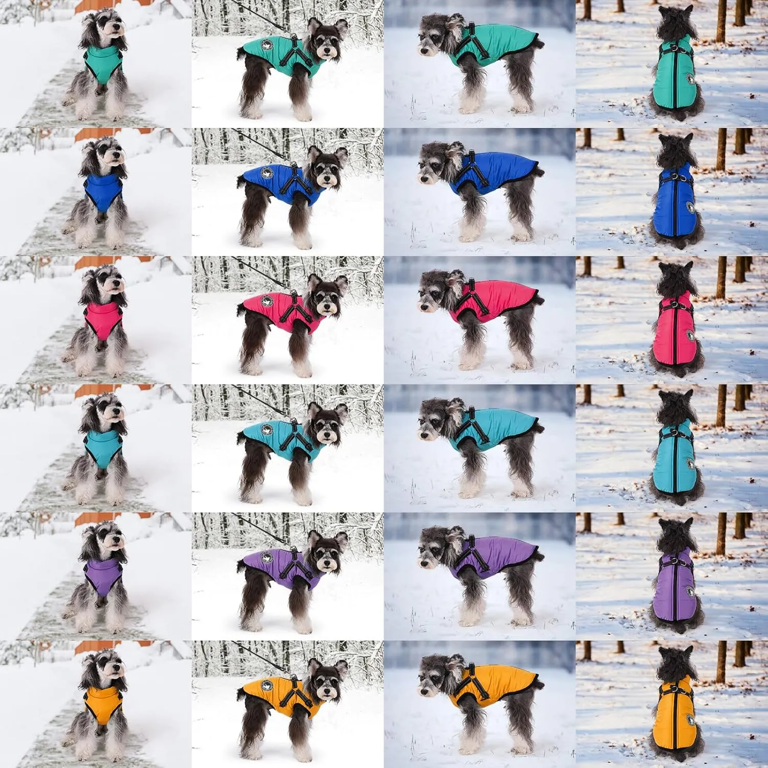 Gyuzh Dog Coat with Harness Puppy Coats Small Dog Harness Jacket Winter Waterproof Jackets for Smal Medium Large Dogs