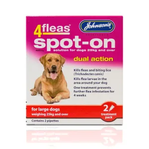 Johnsons 4fleas Dual Action Spot-On Treatment for Large Dogs 400mg 2 pipette