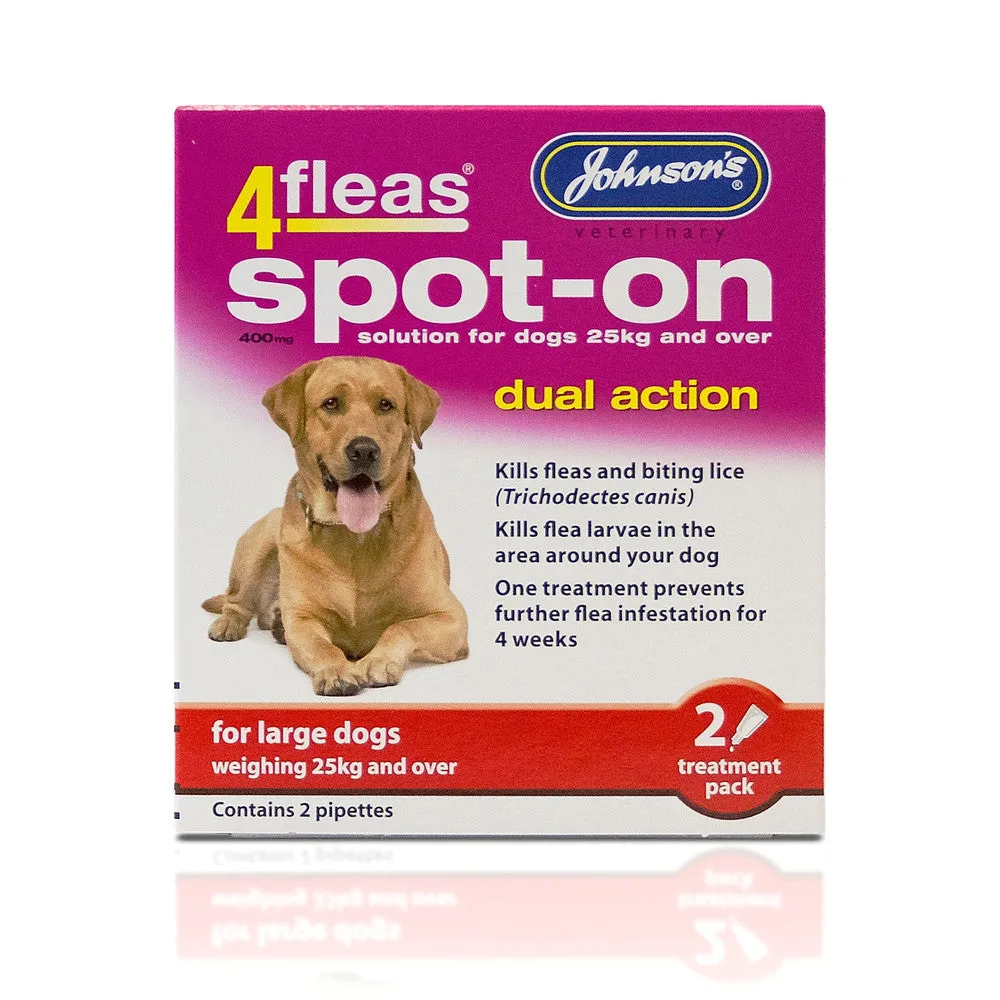 Johnsons 4fleas Dual Action Spot-On Treatment for Large Dogs 400mg 2 pipette