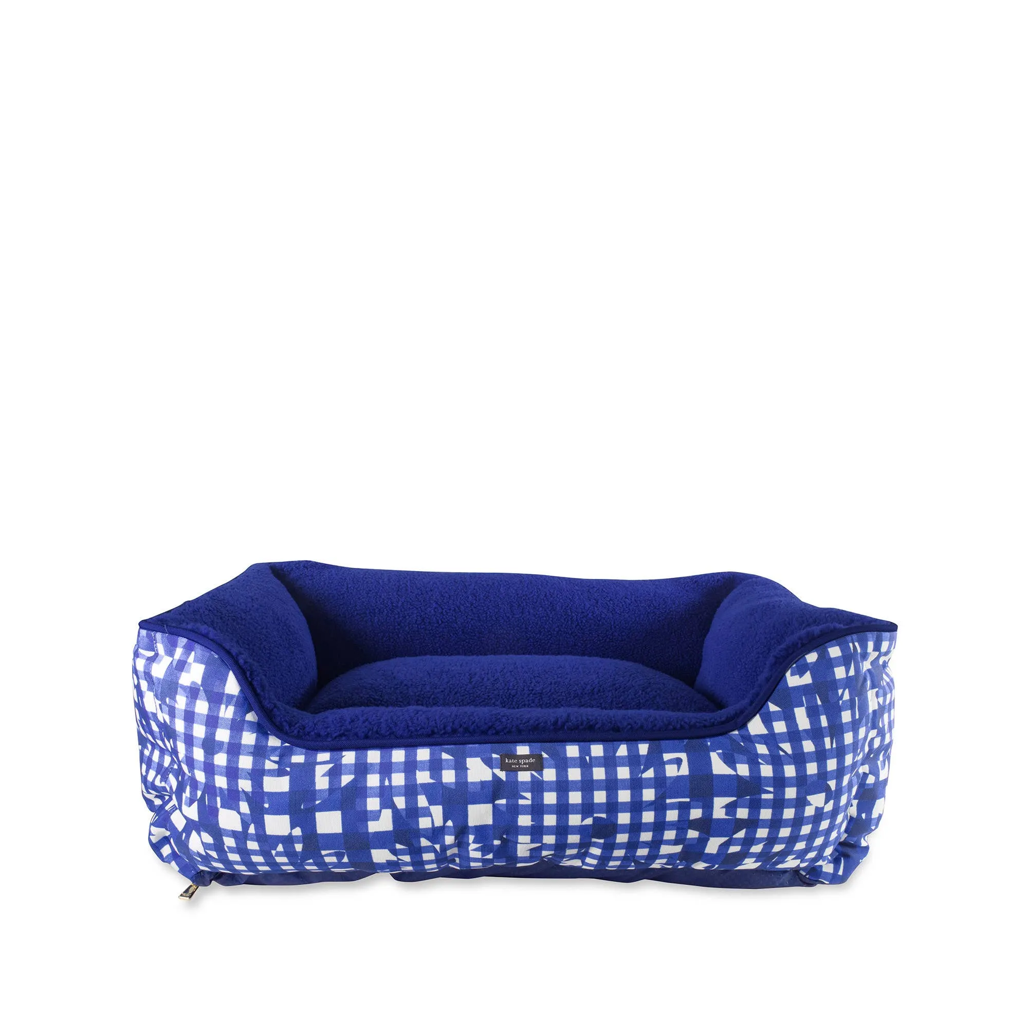 Kate Spade New York | Navy Daisy Gingham - Dog Bed