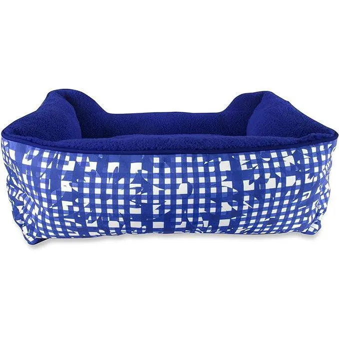 Kate Spade New York | Navy Daisy Gingham - Dog Bed