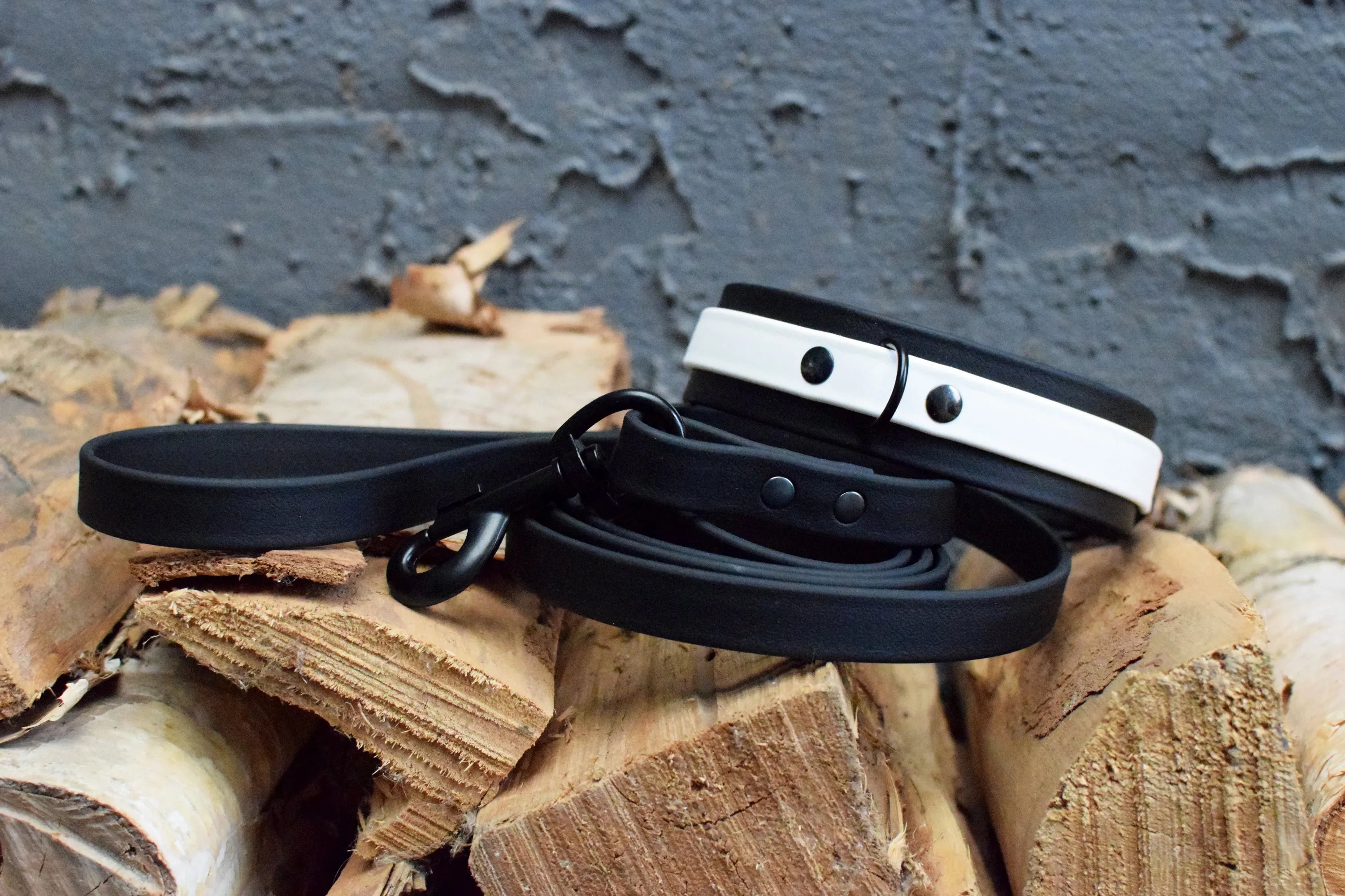 LUCI COLLECTION - Black & White Biothane Dog Collar