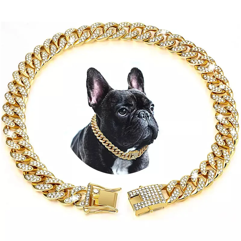 Luxury Gold Dog Chain Collar - Add Elegance and Style to Your Pet's Look
