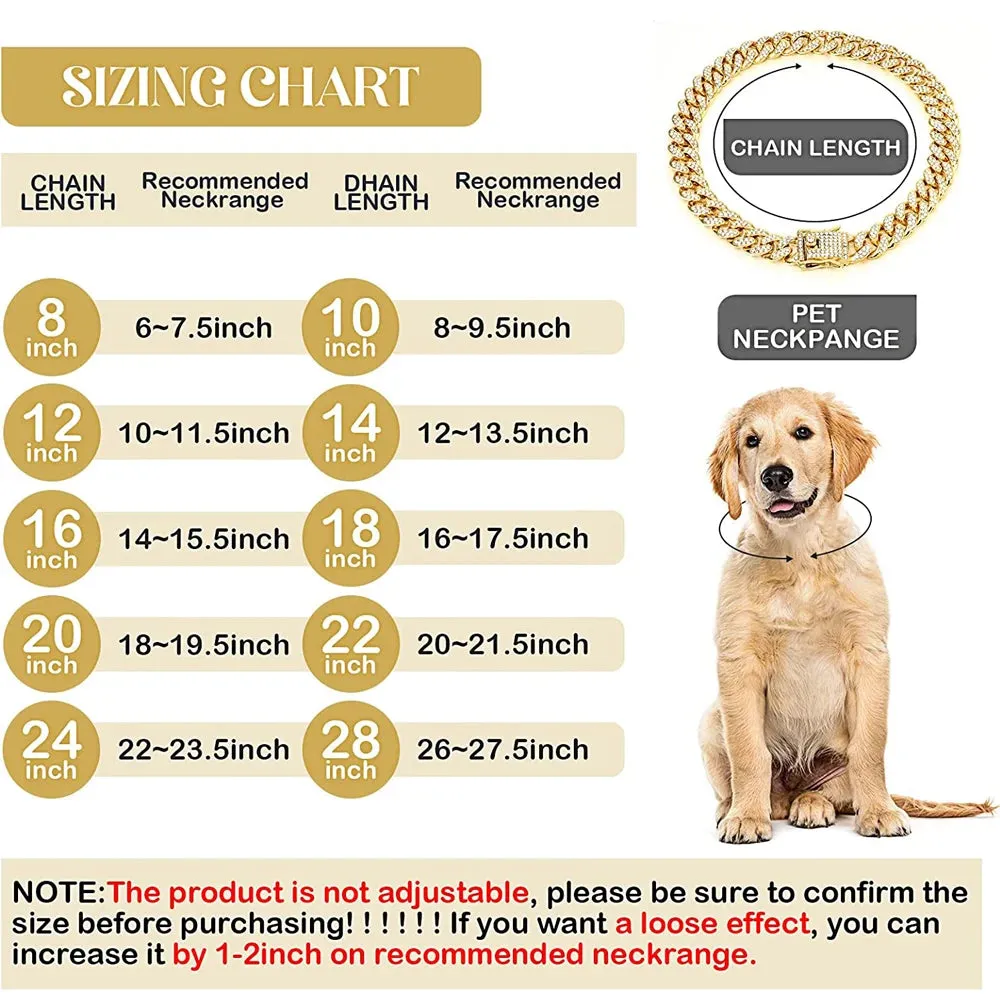 Luxury Gold Dog Chain Collar - Add Elegance and Style to Your Pet's Look
