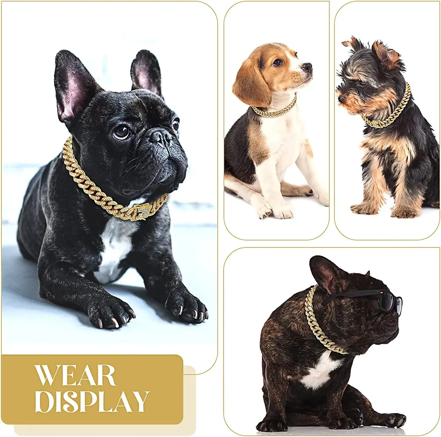 Luxury Gold Dog Chain Collar - Add Elegance and Style to Your Pet's Look