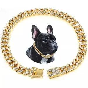 Luxury Gold Dog Chain Collar - Add Elegance and Style to Your Pet's Look