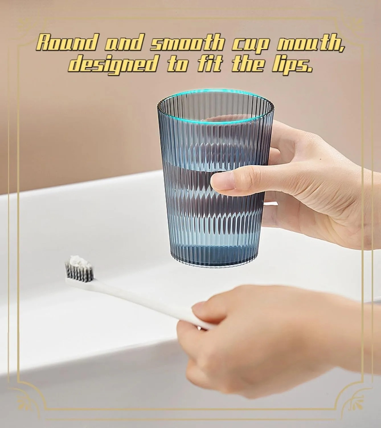 Nipogear Transparently PET Water GlassesWater Glasses Set of 2,Stackable Glasses,Toothbrush Cup,Bathroom AccessoriesCan Be Placed in The Dishwasher for Cleaning (Transparent,2pcs)