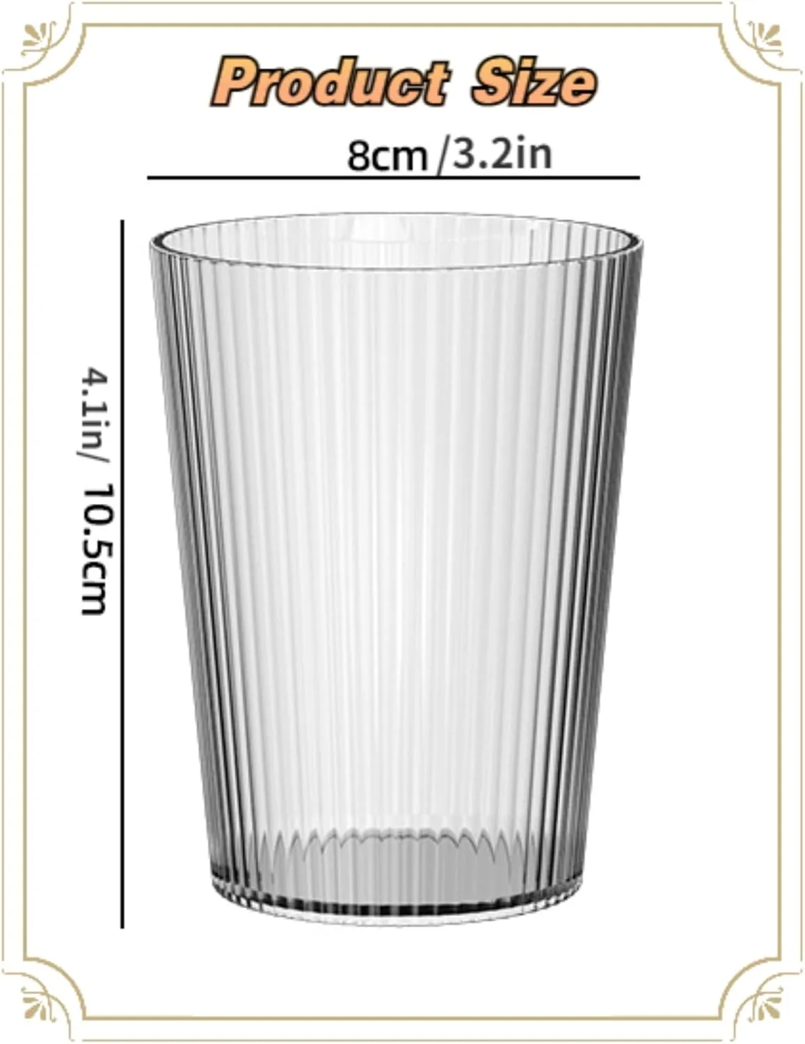 Nipogear Transparently PET Water GlassesWater Glasses Set of 2,Stackable Glasses,Toothbrush Cup,Bathroom AccessoriesCan Be Placed in The Dishwasher for Cleaning (Transparent,2pcs)