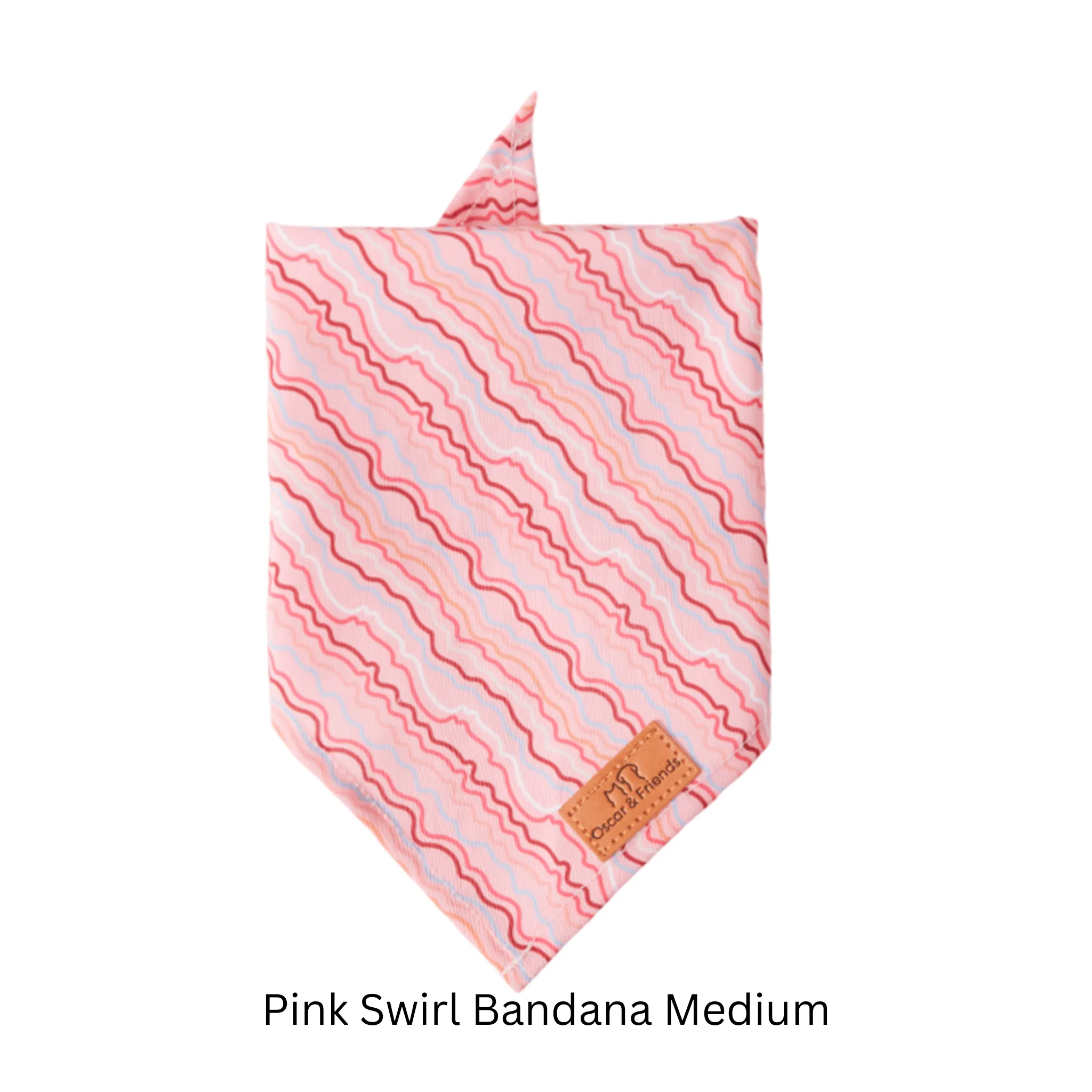 Oscar and Friends Pink Swirl Bandana Medium
