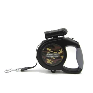 PAWS ASIA Amazon Hot Sale Multi Function Retractable Portable Dog Leash Led With Flashlight