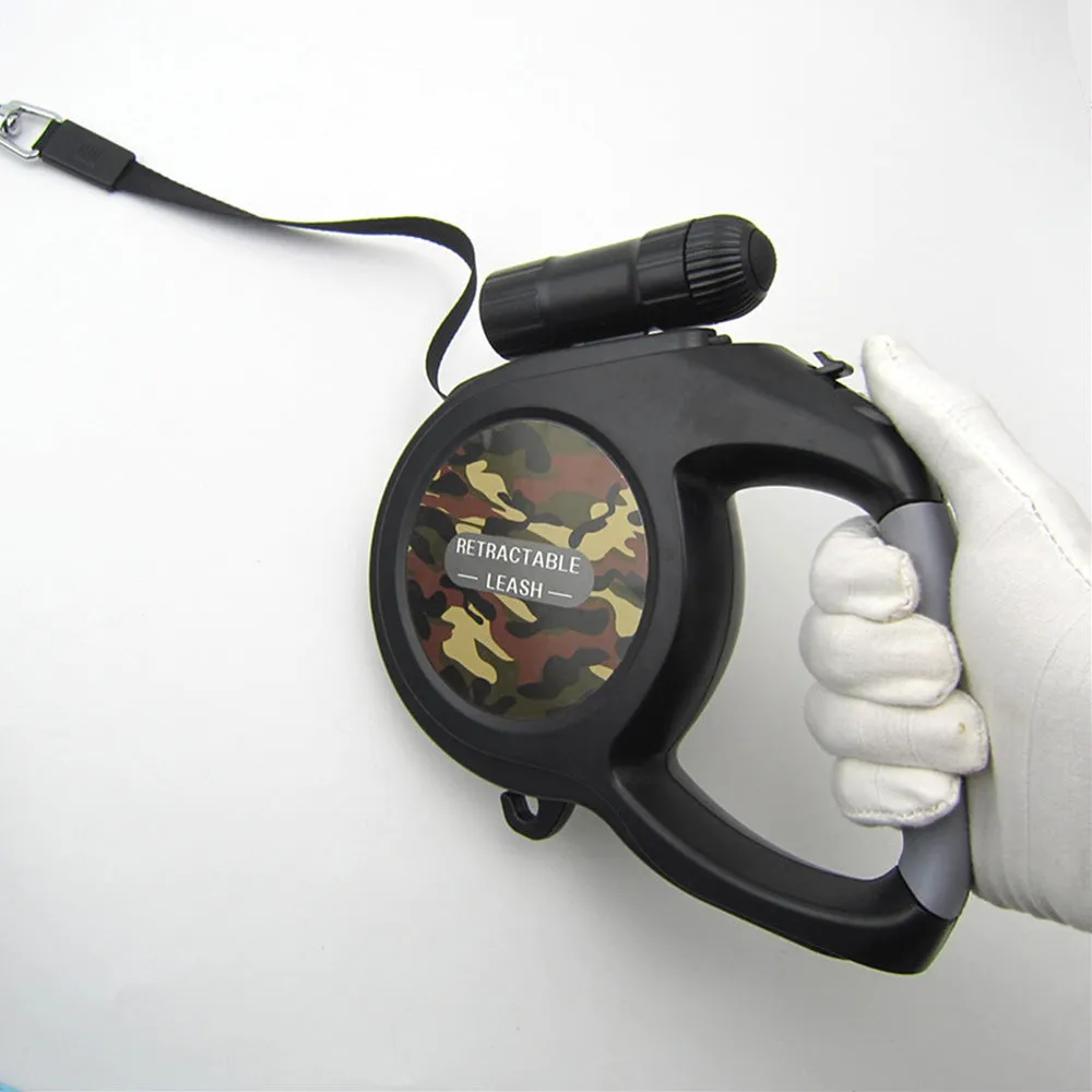 PAWS ASIA Amazon Hot Sale Multi Function Retractable Portable Dog Leash Led With Flashlight