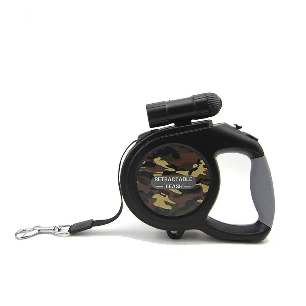 PAWS ASIA Amazon Hot Sale Multi Function Retractable Portable Dog Leash Led With Flashlight