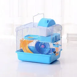 PAWS ASIA Wholesale Wire Small Cute 2 Story Cheap Hamster Cages Castle For Sale