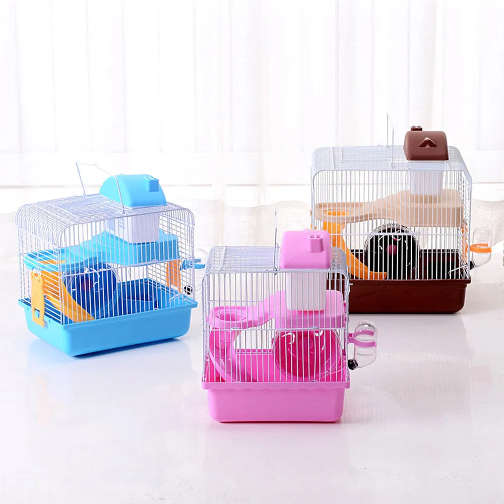 PAWS ASIA Wholesale Wire Small Cute 2 Story Cheap Hamster Cages Castle For Sale