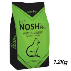 Pet Nosh PLUS Adult Cat Food | Meat & Veggie Blend for Balanced Nutrition - 1.2Kg