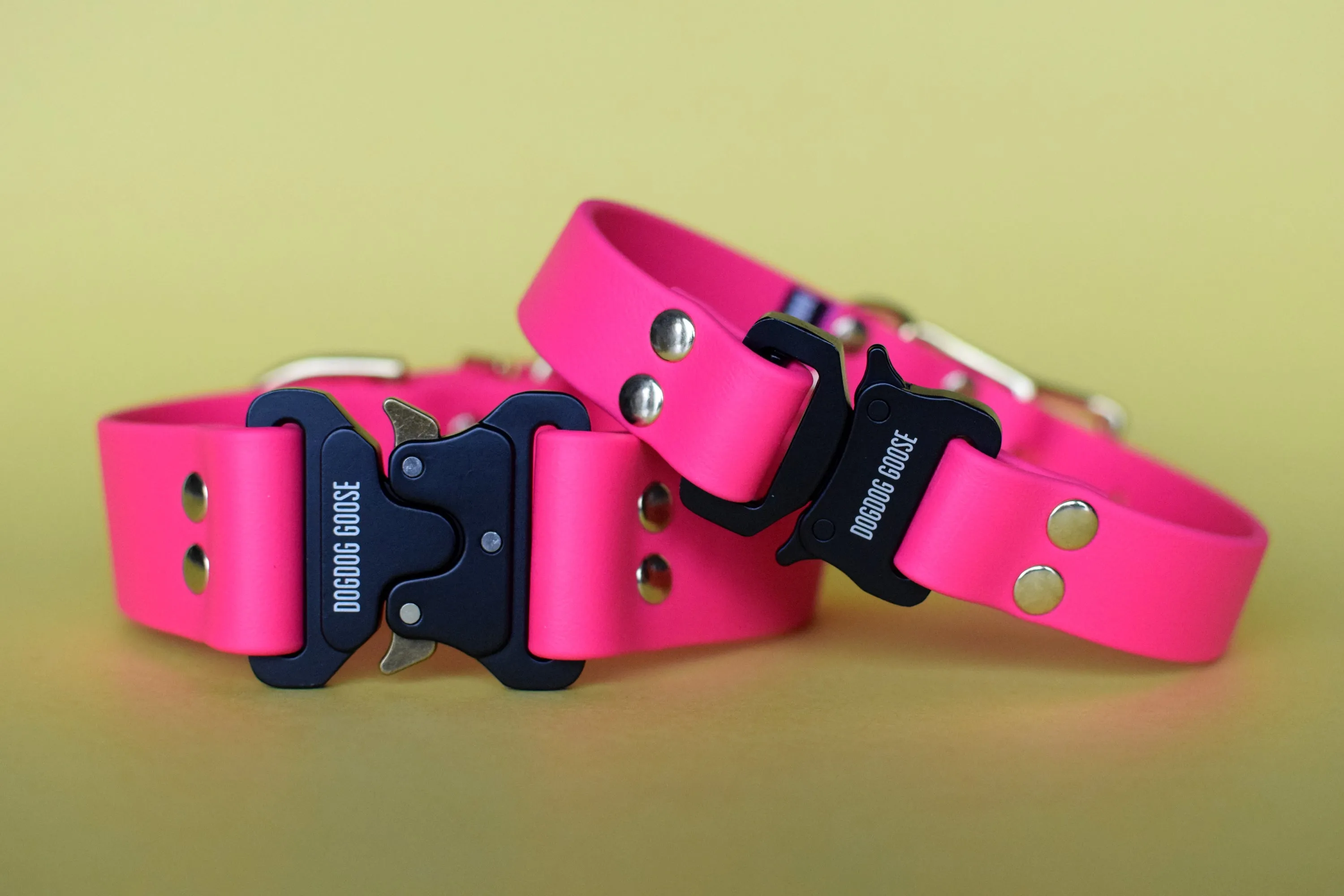 PREMADE COLLECTION - Fuchsia & Brass Biothane Dog Collar