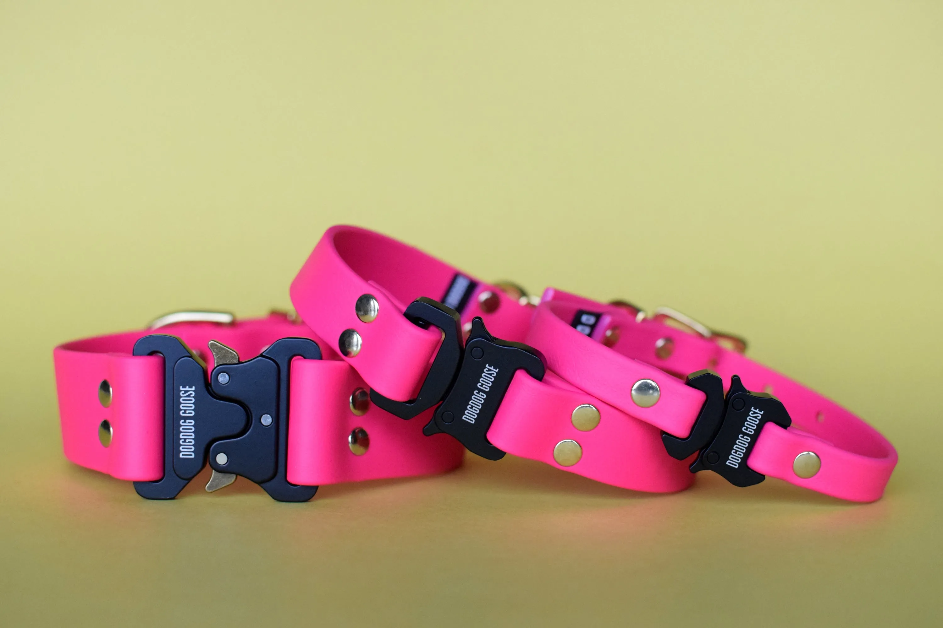 PREMADE COLLECTION - Fuchsia & Brass Biothane Dog Collar