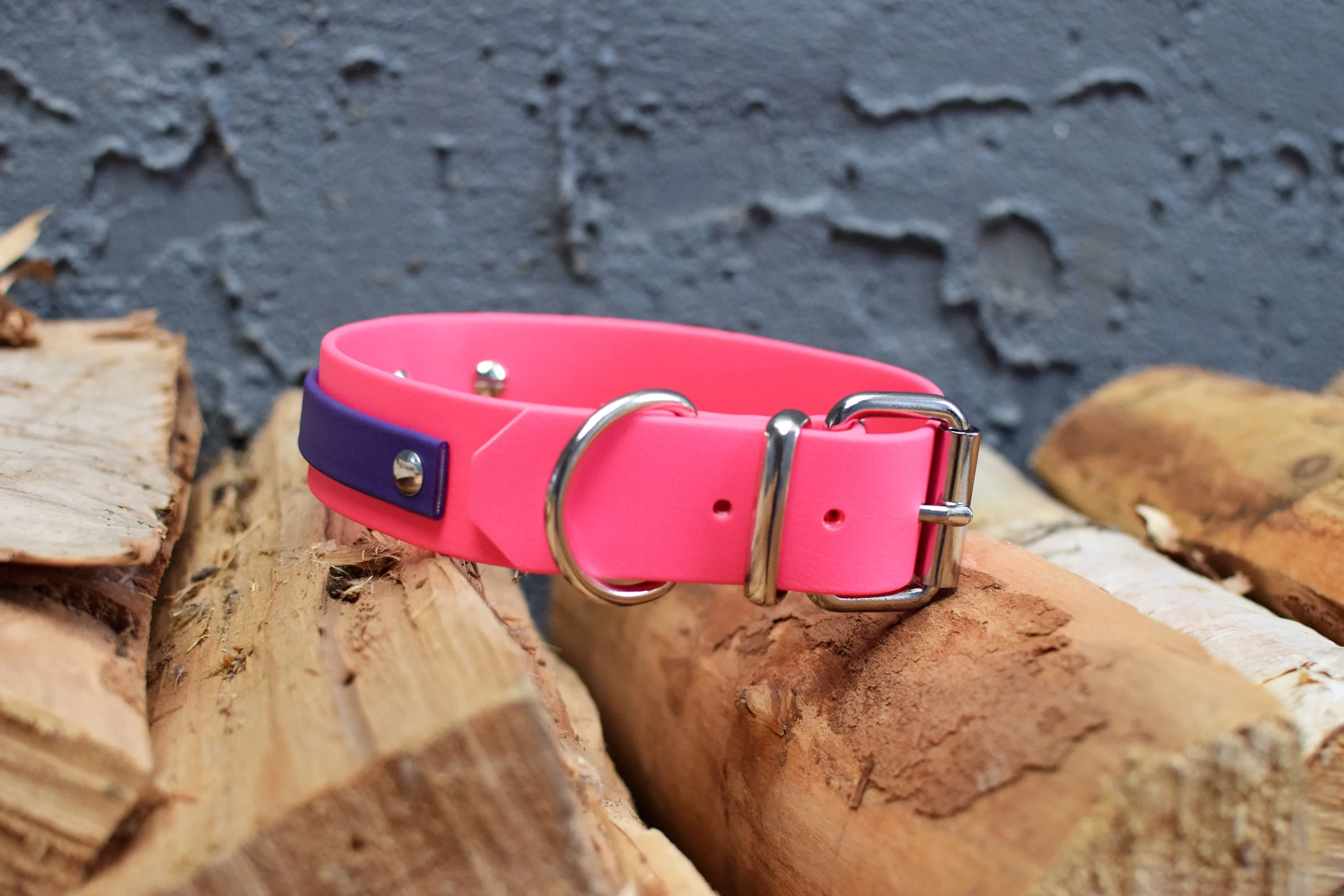 PREMADE COLLECTION - Hot Pink & Purple Biothane Dog Collar