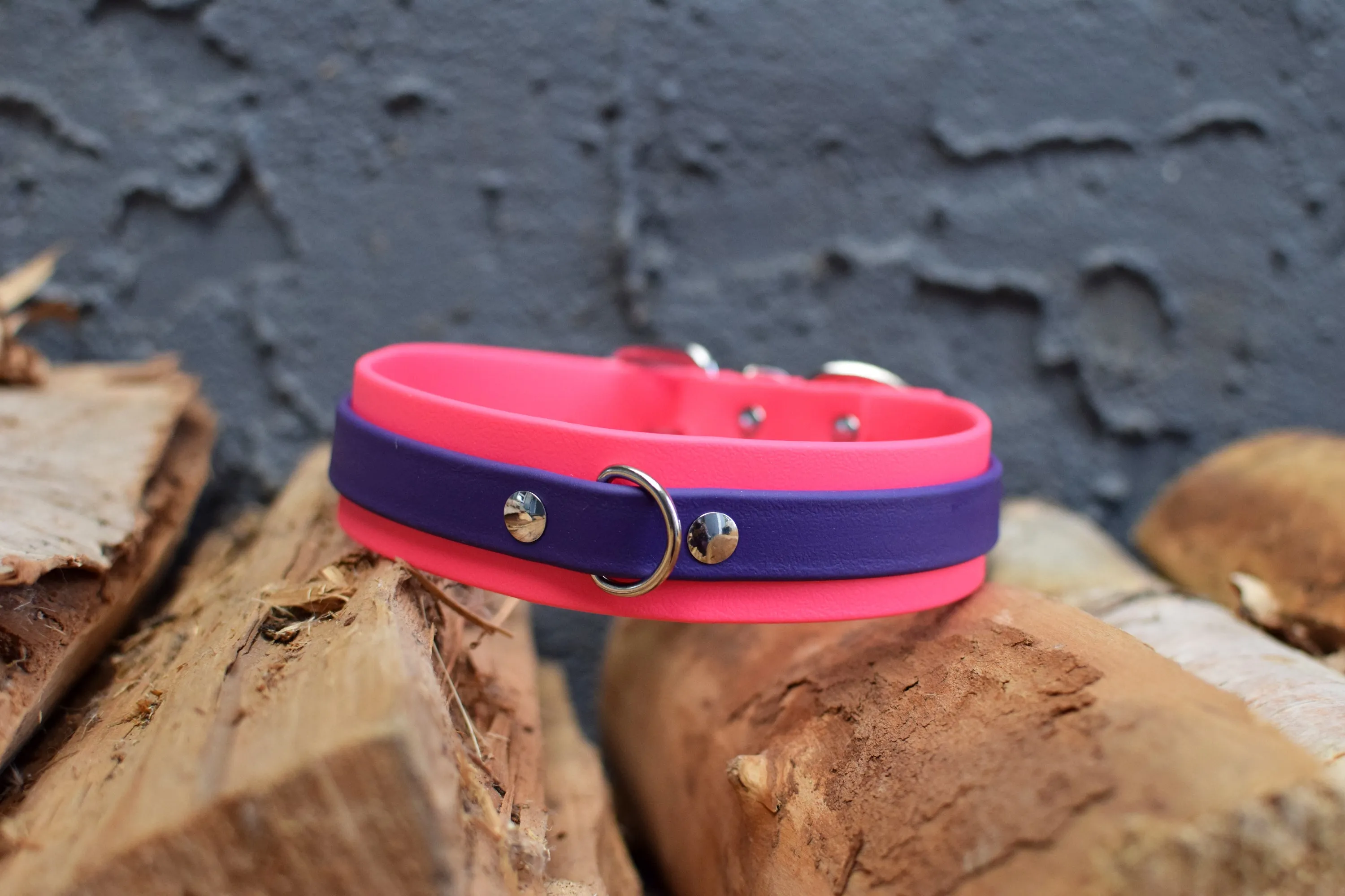 PREMADE COLLECTION - Hot Pink & Purple Biothane Dog Collar