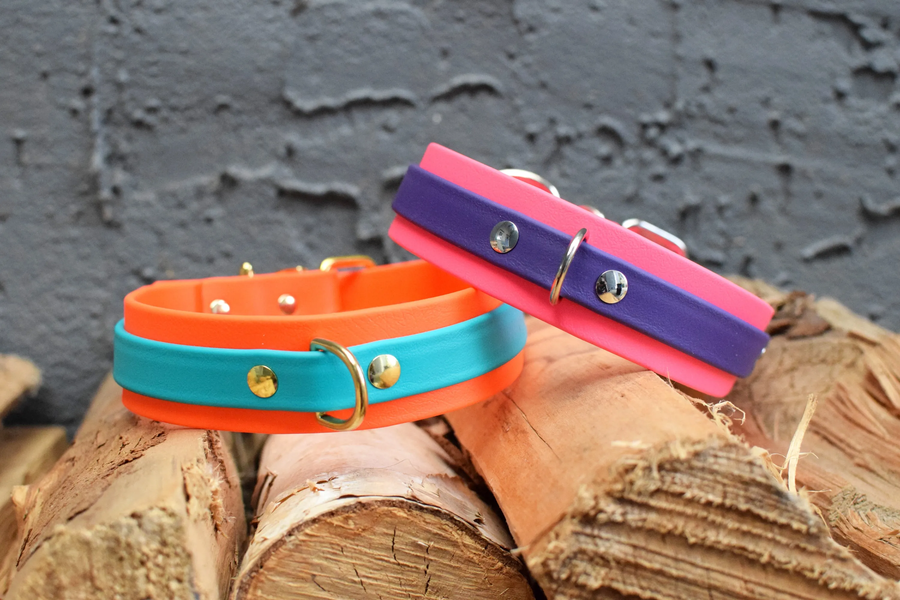 PREMADE COLLECTION - Hot Pink & Purple Biothane Dog Collar
