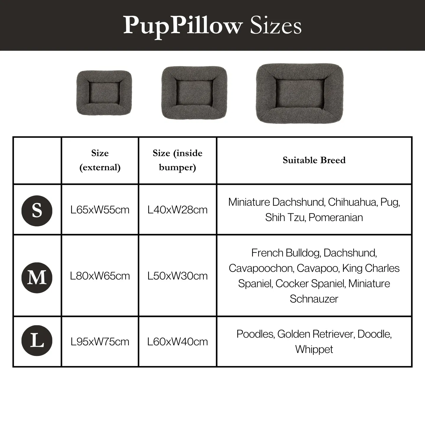 PupPillow Dog Bed - Large Slate Grey