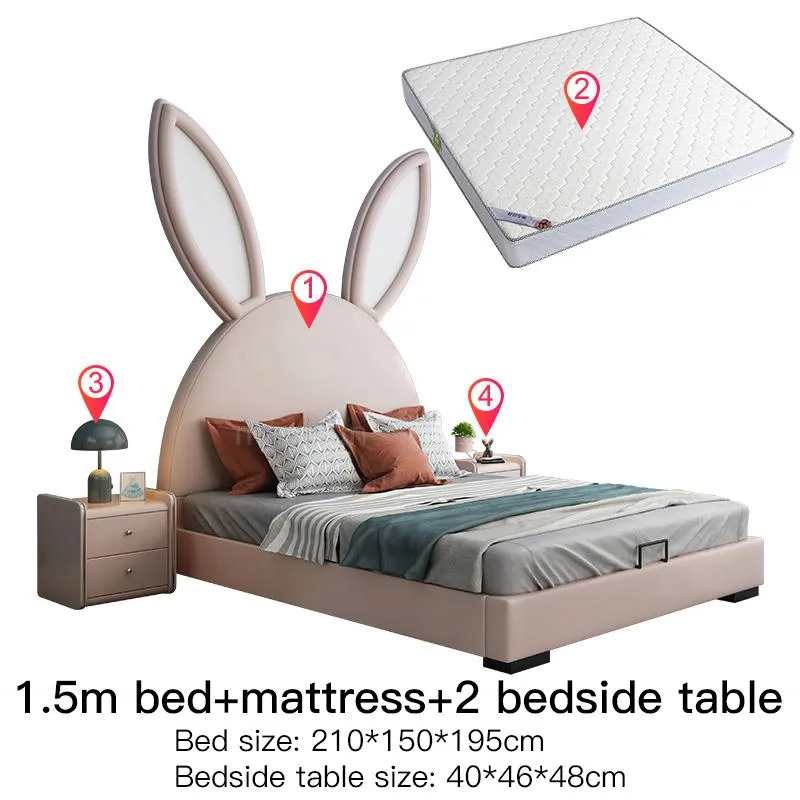 Rabbit Children's Bed Simple Style Solid Wood Bedroom Bed