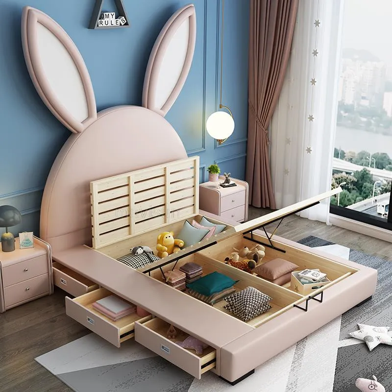 Rabbit Children's Bed Simple Style Solid Wood Bedroom Bed