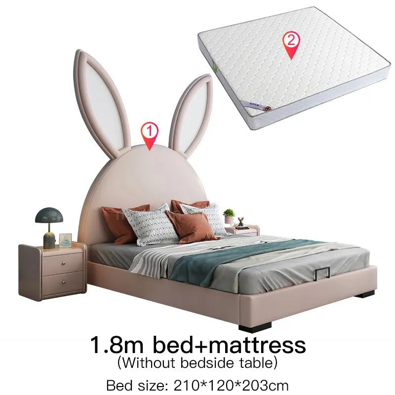 Rabbit Children's Bed Simple Style Solid Wood Bedroom Bed